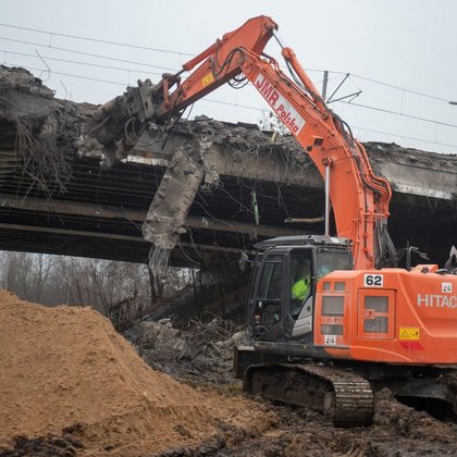 Wyburzanie wiaduktów ul. Przybyszewskiego, fot. Paweł Łacheta